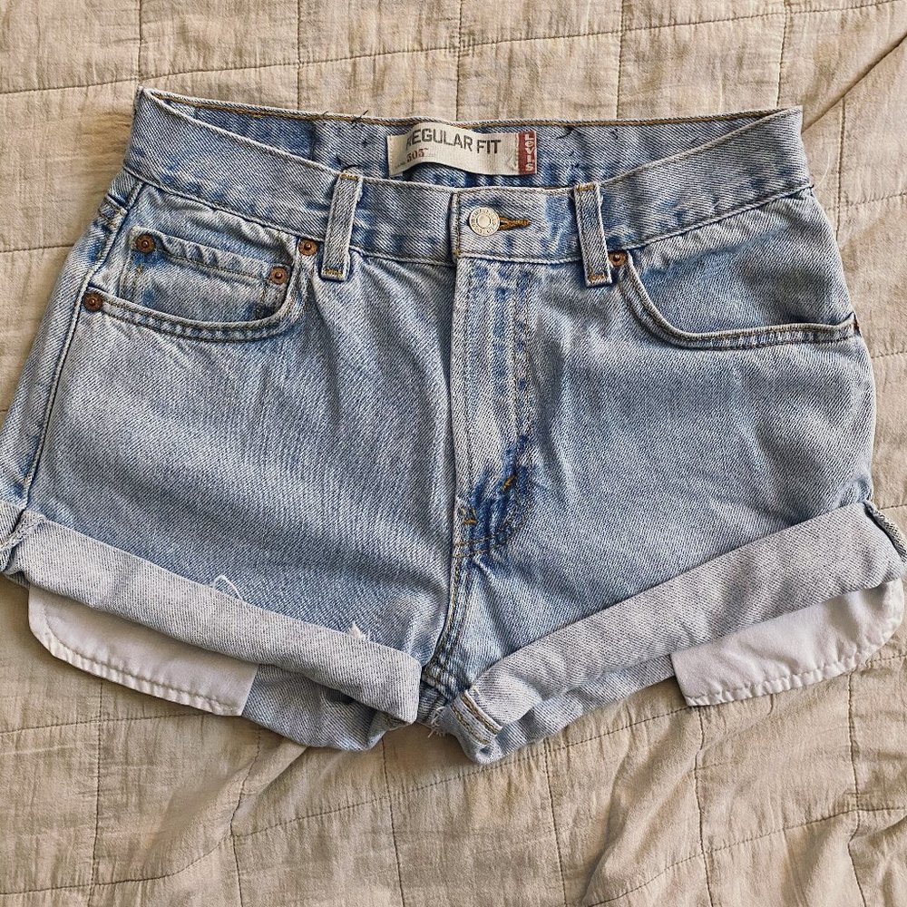 Levis 505 Denim High Waisted Shorts